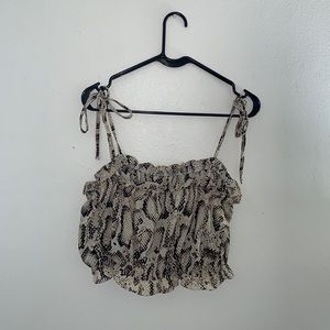 Crop top snake skin print